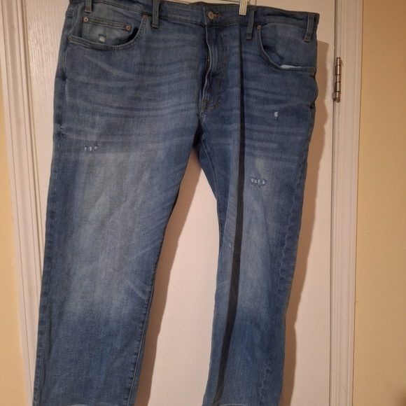 Classic Blue Denim Jeans Arizona Mens Distressed 48 - Picture 3 of 5